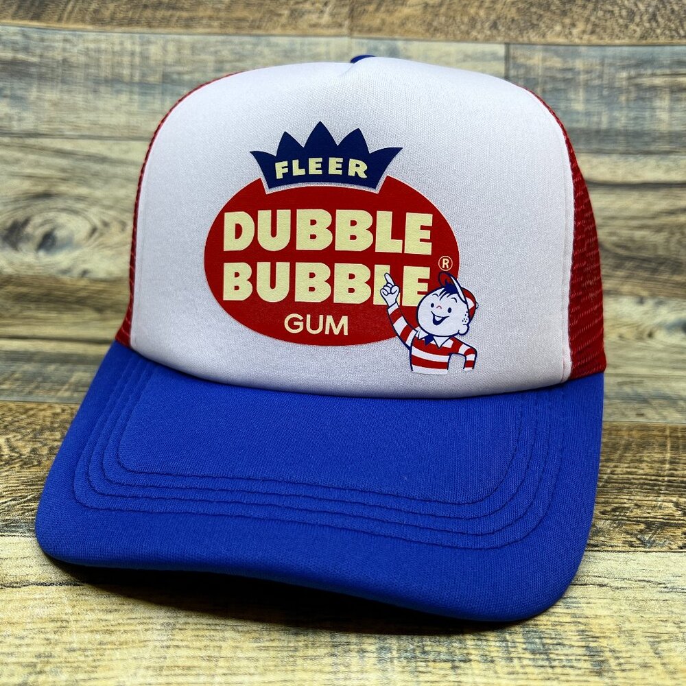 Dubble Bubble Mens Trucker Hat Red Snapback 1950s Logo Retro Baseball Cap